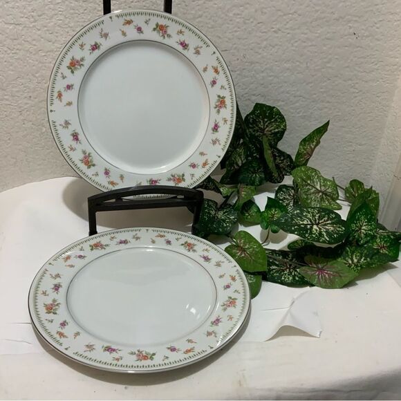 - Abingdon Fine Porcelain China Dinner Plate 10 3/8" Japan Set of 2 B7 - Picture 1 of 8